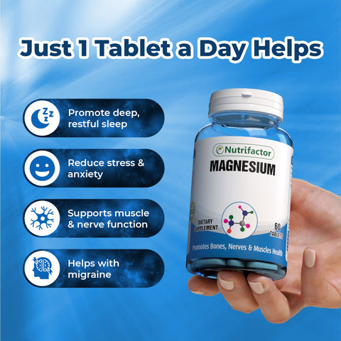 Magnesium 500mg - Relieves Cramps, Boosts Mood, Supports Sleep & Heart Health