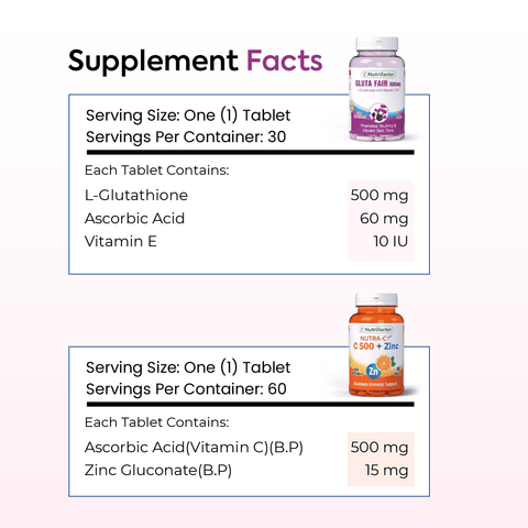 Fair Supplement Gluta Fair + Nutra C – Nutrifactor UAE