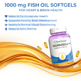 Normega 1000 - Omega-3 DHA & EPA Fish Oil Softgels for Heart, Vision & Joint Health