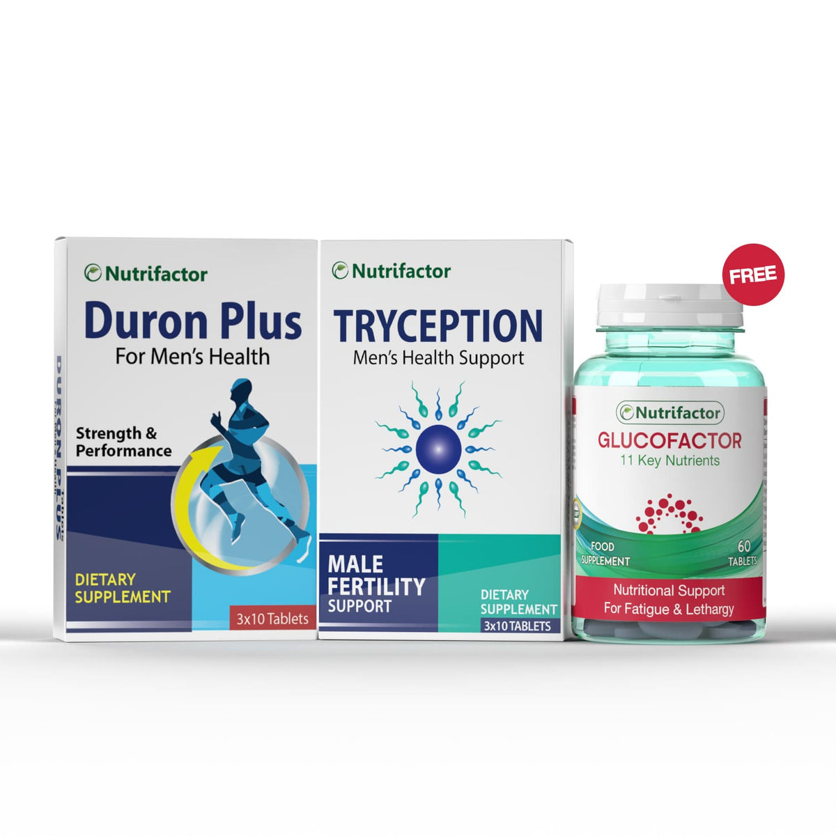 مجموعة Tryception &amp; Glucofactor لدعم الخصوبة ومرض السكري عند الرجال