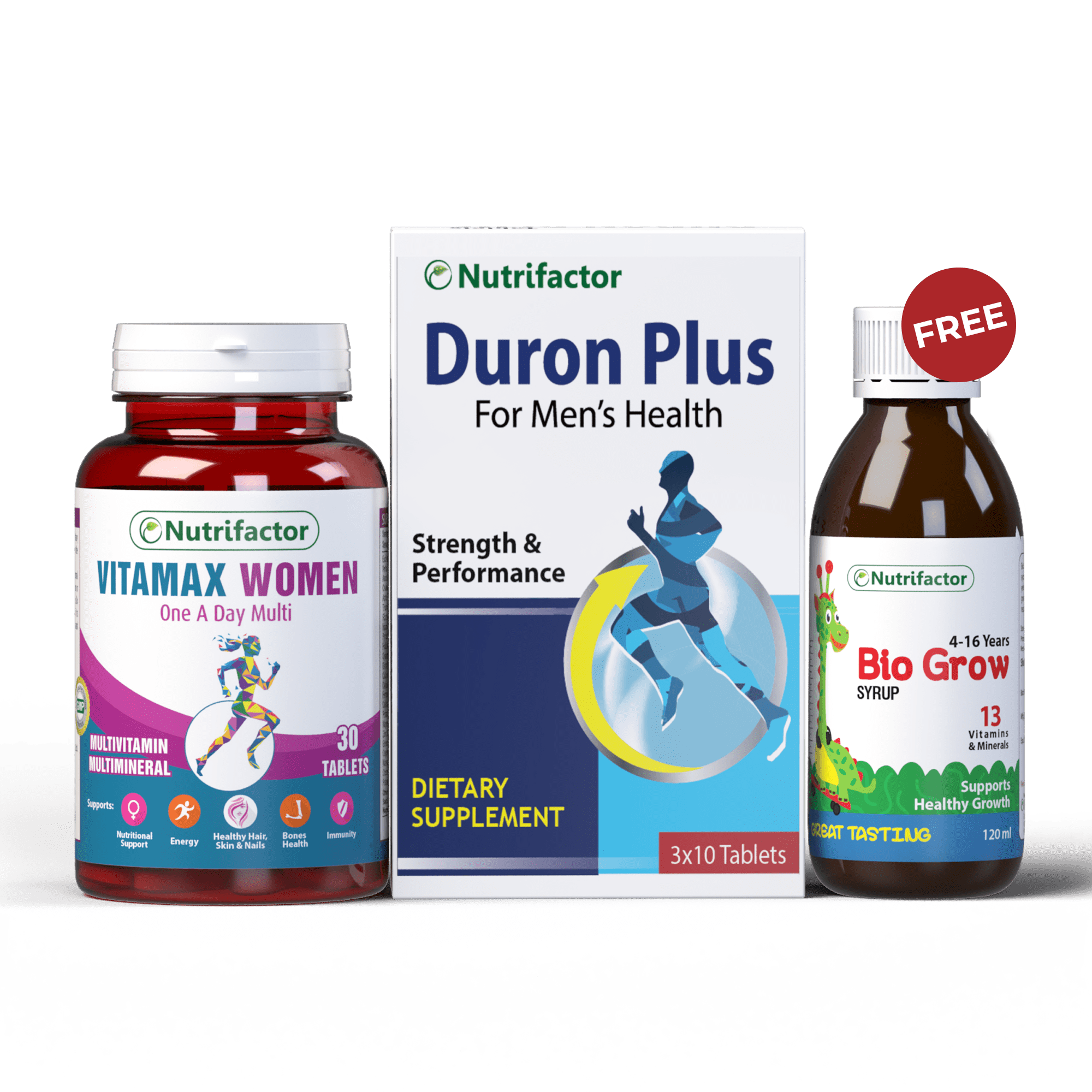 Family Pack (Vitamax Women & Duron + Free Bio Grow) – Nutrifactor UAE